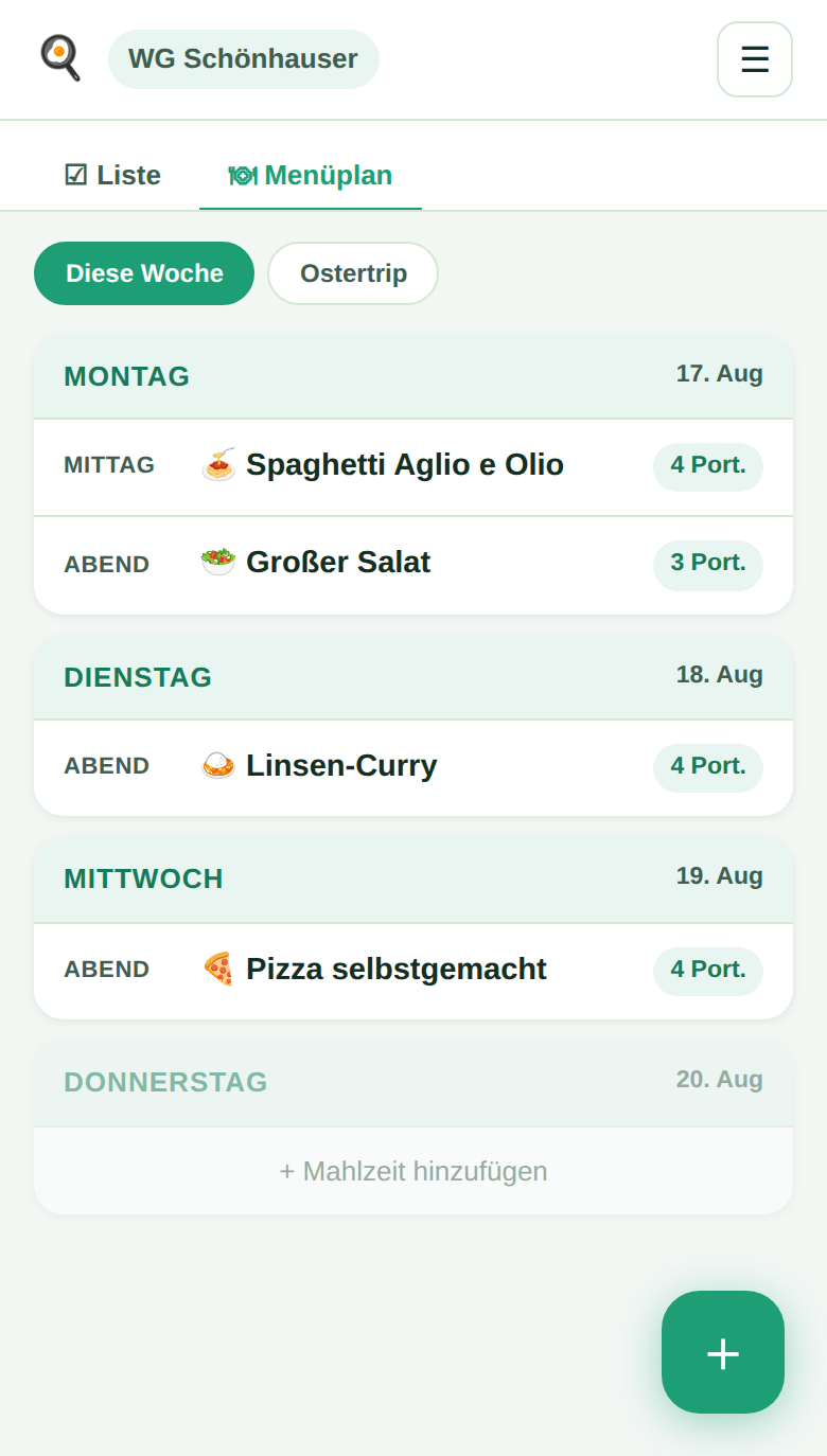 Herdzeit Menüplan mit Rezepten